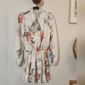 Yumi Kim Womens S Love Always Forever Yours Ivory Floral Feminine Mini Dress